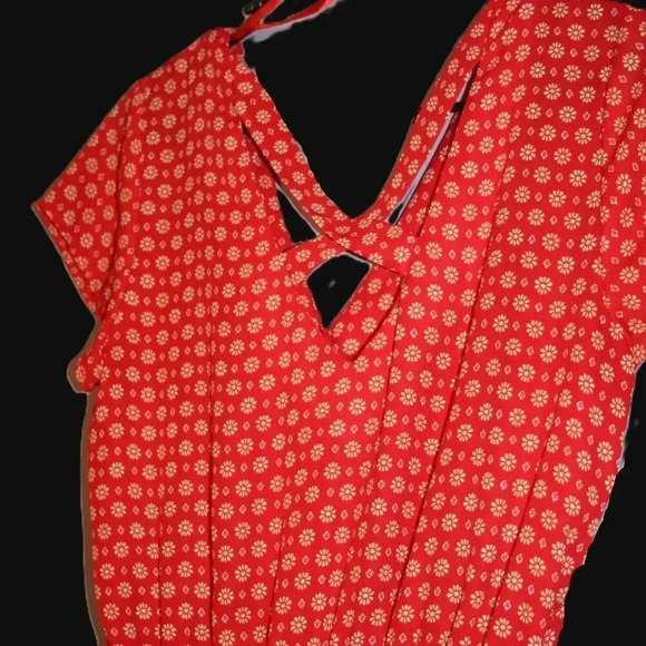 Vibrant Red Romper with lined shorts - Picture 7 of 13